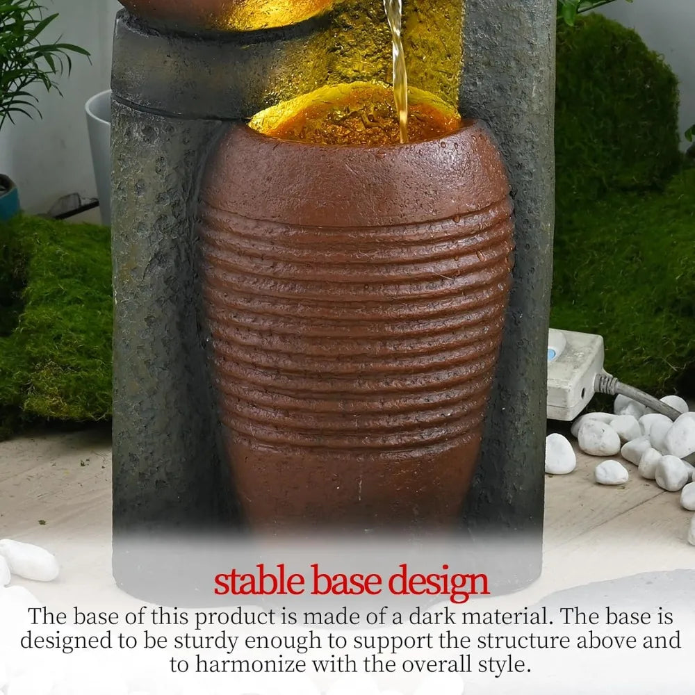 Color 5 Tier Outdoor Indoor Garden Water Fountain Decor