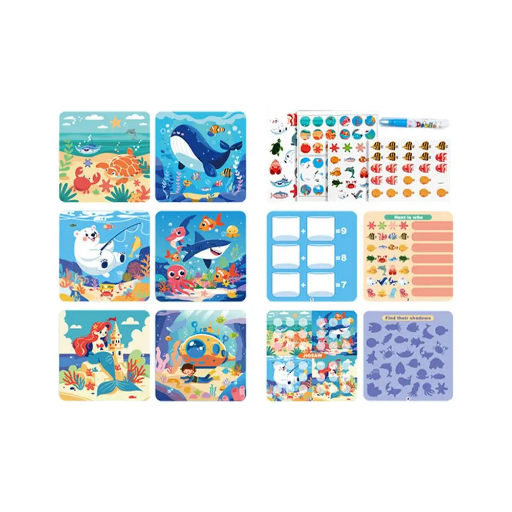 Magical Watercolor Painting Book Montessori For Kids Reusable Coloring Toy