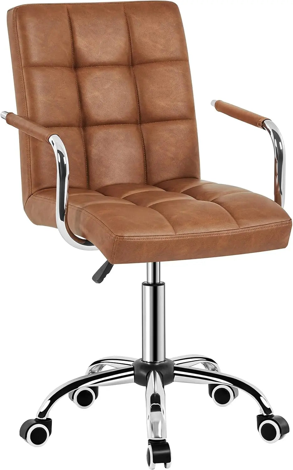 PU Leather Executive Office Chair With Wheels And Armrests Adjustable