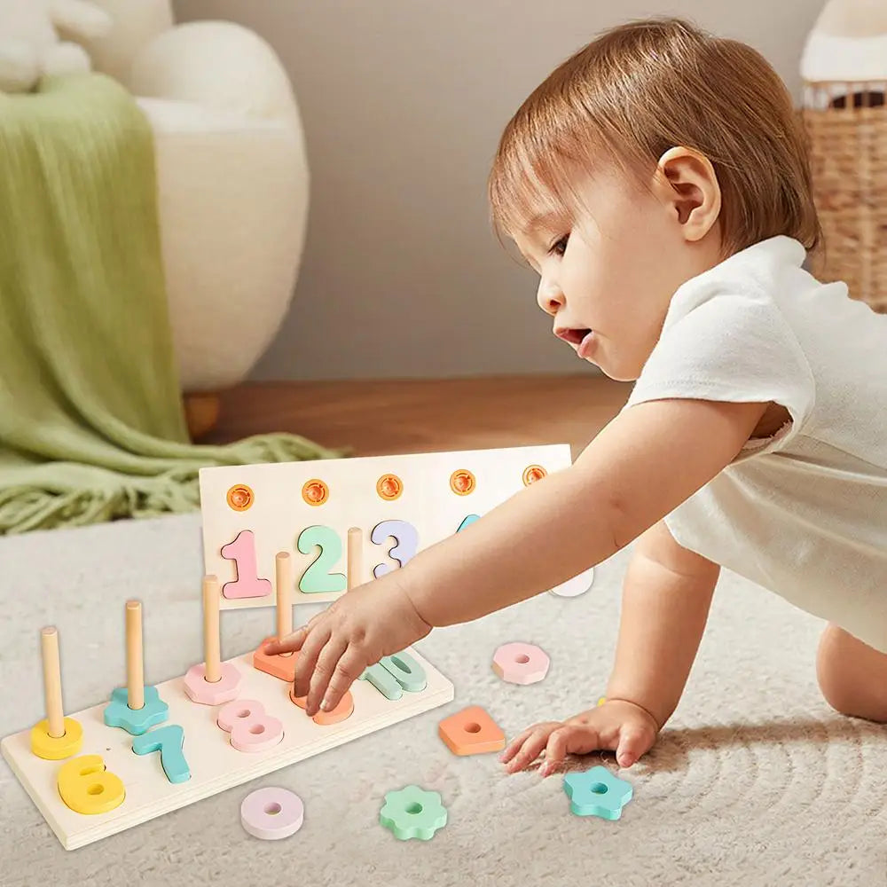 Math Shapes Puzzle Toys for Preschool Learning Number Matching