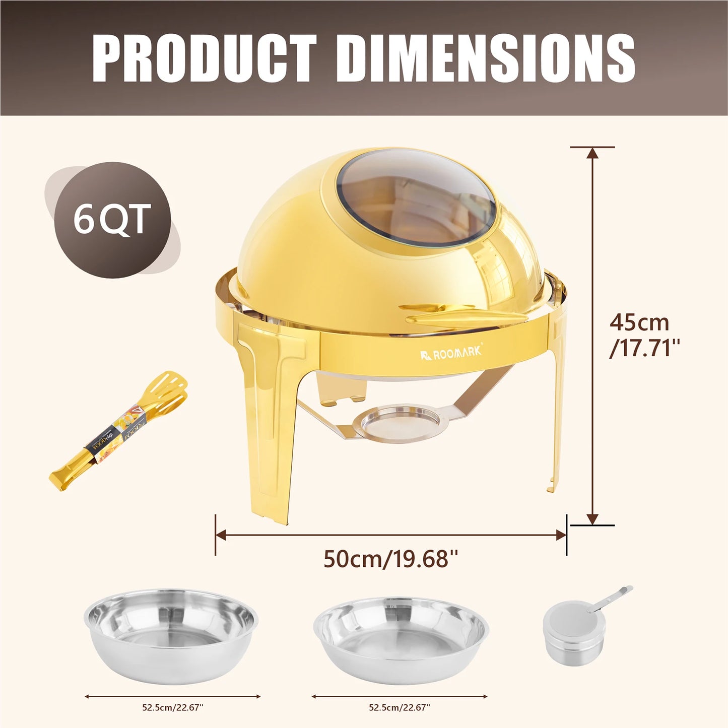 ROOMARK Chafing Dish Buffet Set Stainless Steel Catering Warmer