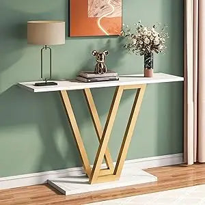 LITTLE TREE Industrial Console Table for Entryway and Living Room