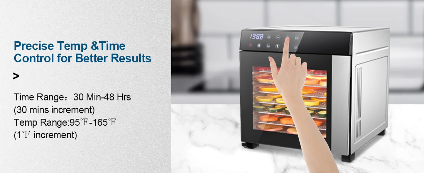 SNDOAS 8 Tray Stainless Steel Food Dehydrator With 600W Presets