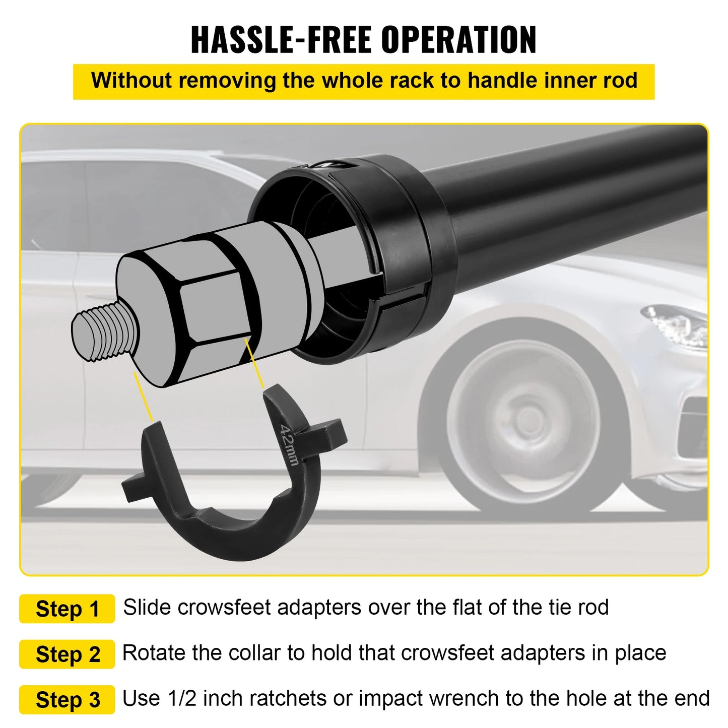 SucceBuy 12 Piece Inner Tie Rod Removal Tool Set CrowfootAdapters