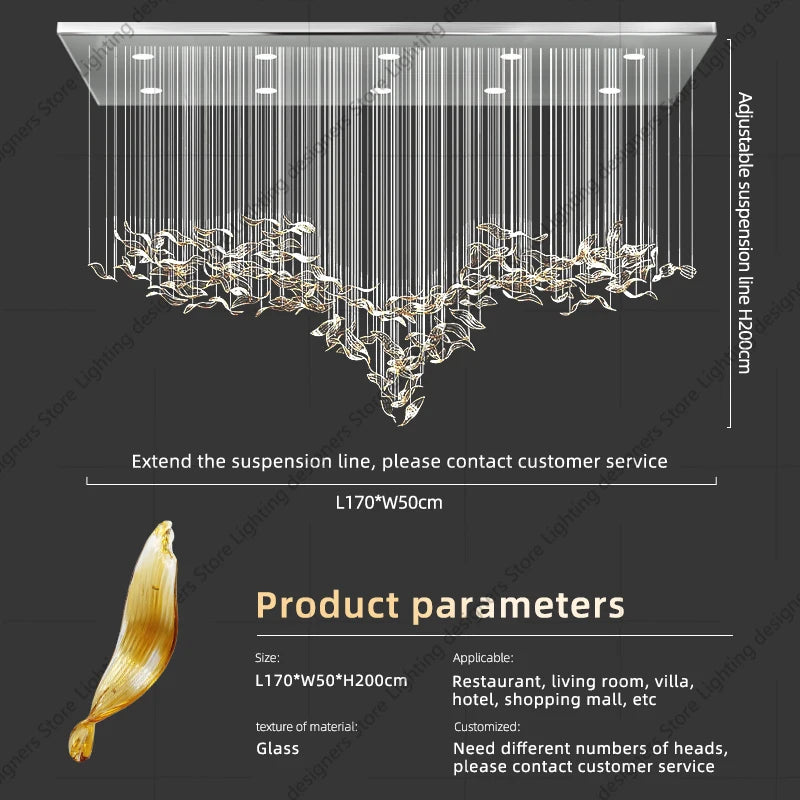 Yingxuan Pendant Light Chandelier For Living Room Kitchen Bar Dining