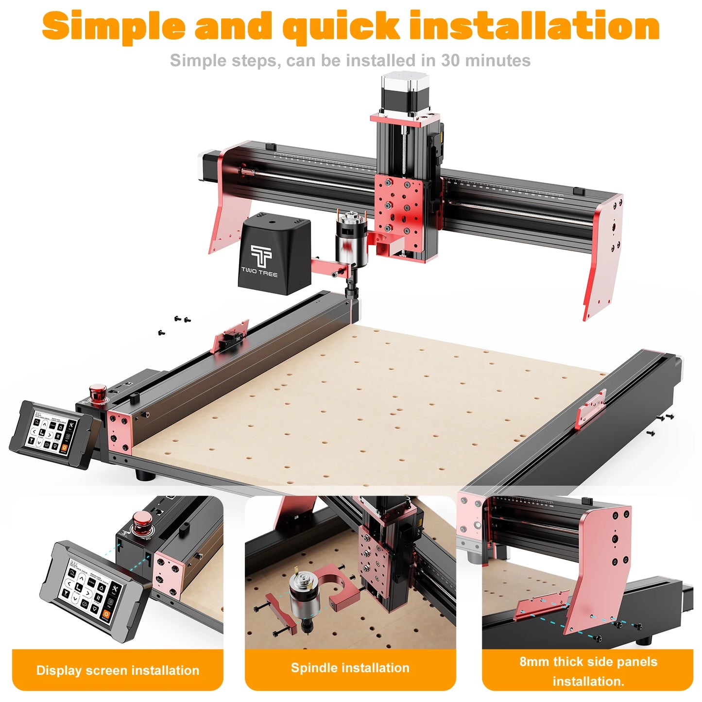 TWOTREES TTC450 Pro CNC Machine 4Axis Metal Cutting Machine For CNC Router Machine And Laser Engraving Cutting Wood GRBL Control