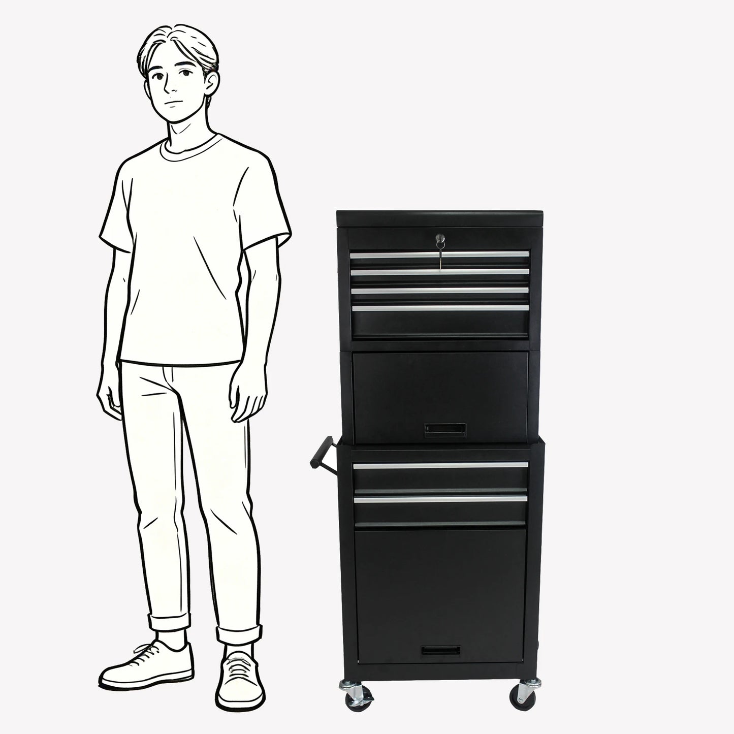 ARTMAN 6-Drawer Wheeled Tool Box Cabinet For Garages