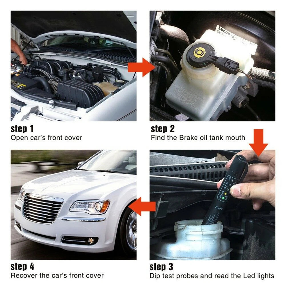 APWIKOGER Brake Fluid Tester With LED Indicators For Oil Quality