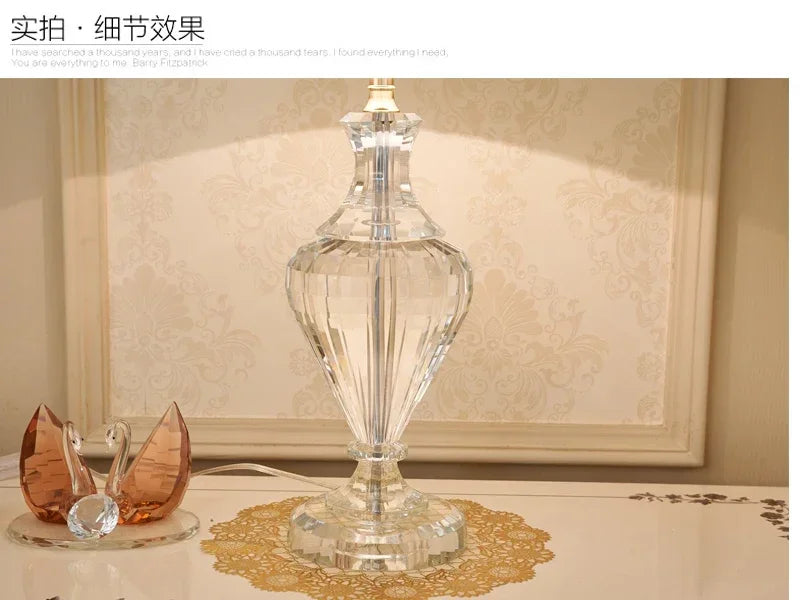 Crystal Table Lamp LED Bedside Light for Modern Bedroom
