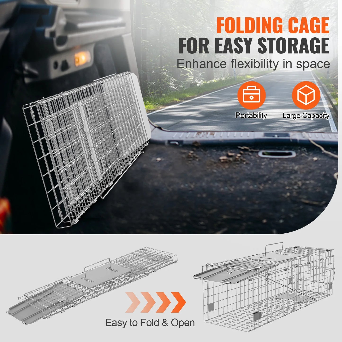 SucceBuy Live Animal Cage Trap Humane Rodent Control For Cats