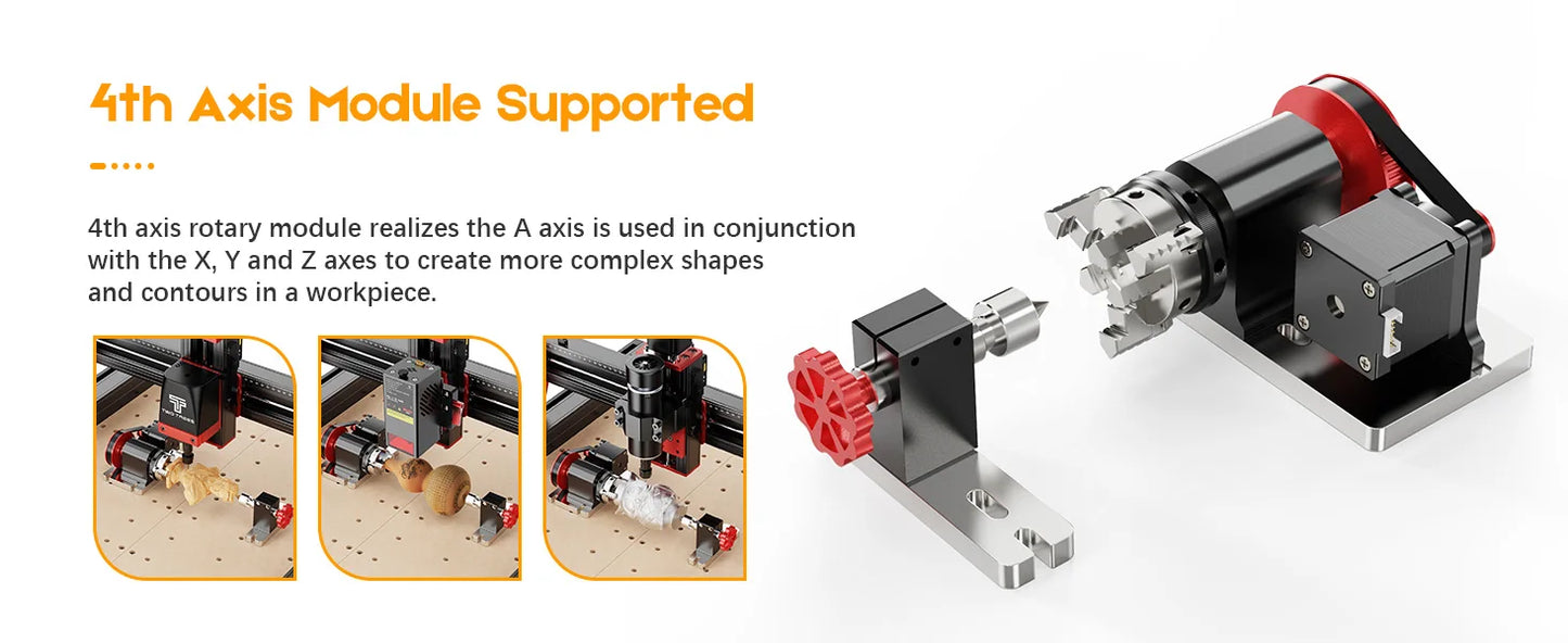 TWOTREES TTC450 Pro CNC Machine 4Axis Metal Cutting Machine For CNC Router Machine And Laser Engraving Cutting Wood GRBL Control