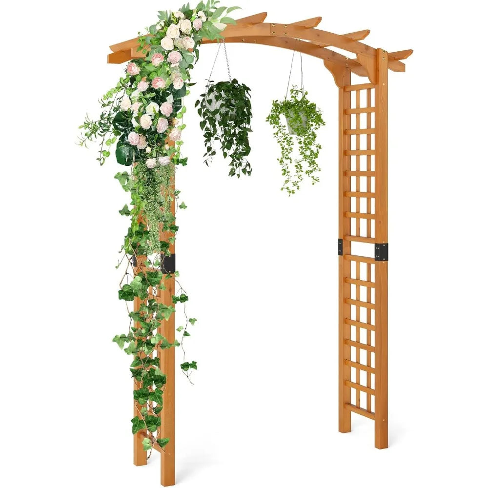 Wood Garden Arbor Trellis For Climbing Plants And Wedding Ceremony
