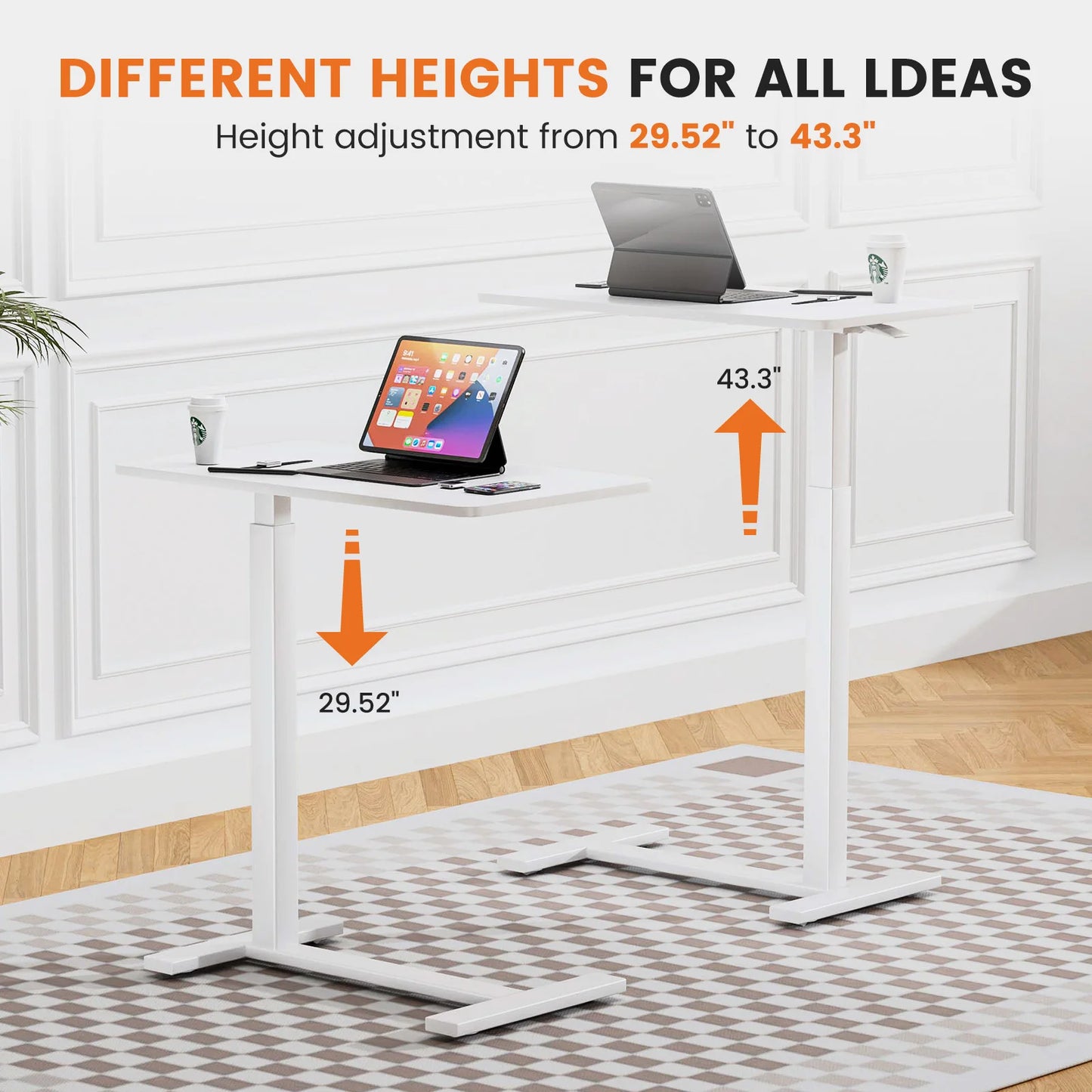 JHK Overbed Bedside Sofa Table Adjustable Height Laptop Desk