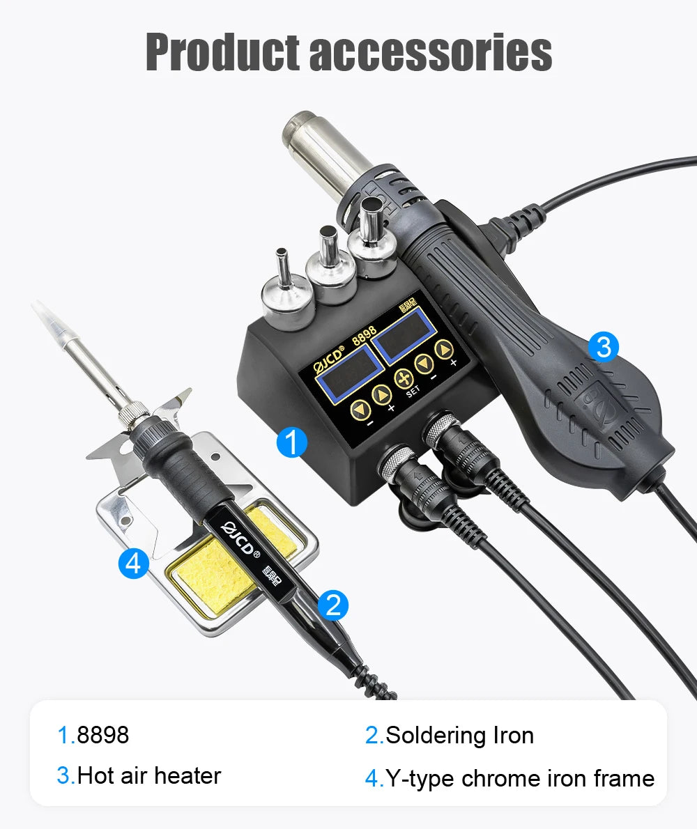 JCD 8898 750W Soldering Station 2 In 1 LCD Display Solder Tools