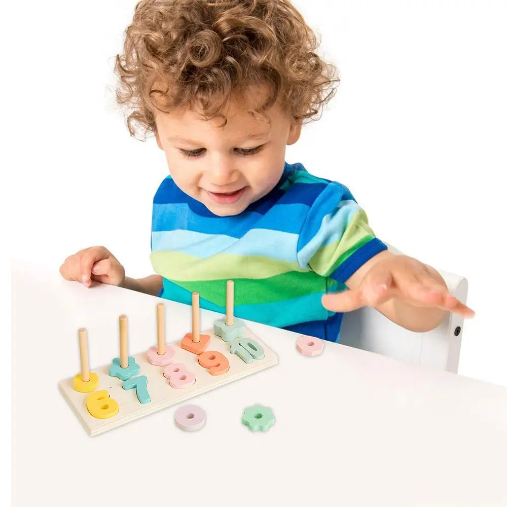 Math Shapes Puzzle Toys for Preschool Learning Number Matching
