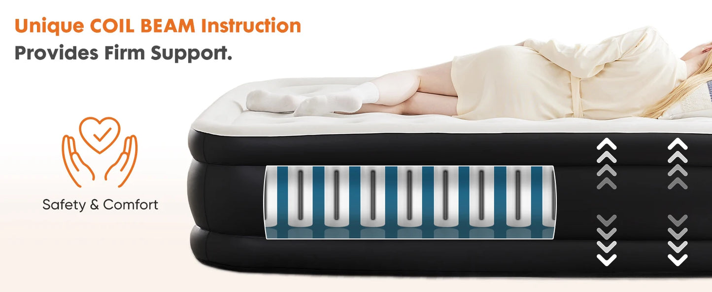 JHK Air Mattress With Non Slip Bottom 660 Lbs Capacity