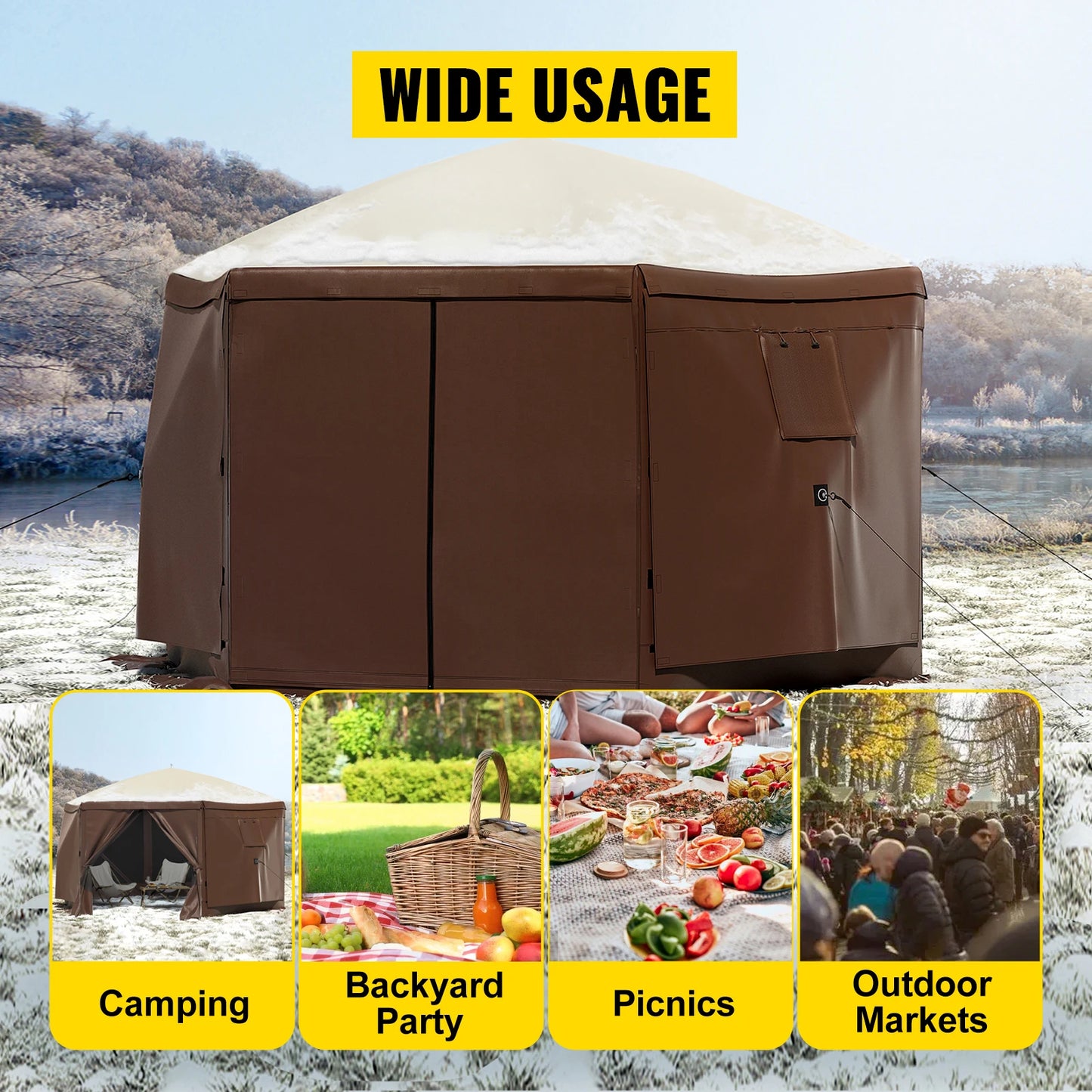 SucceBuy Pop Up Camping Gazebo Shelter for Outdoor Parties