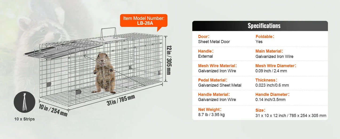 SucceBuy Live Animal Cage Trap Humane Rodent Control For Cats