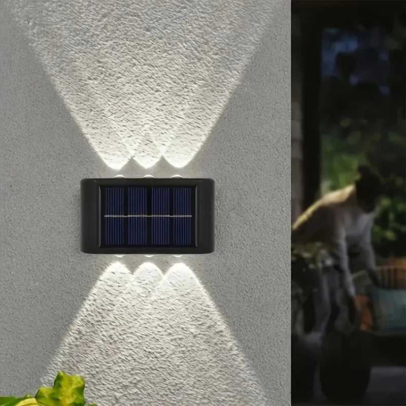 DOUWENXI Solar Powered Garden Wall Light Outdoor Waterproof 6LED Lamp