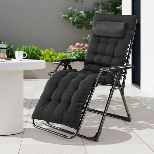 JHK Zero Gravity Recliner Patio Lounge Chair With Cup Holder
