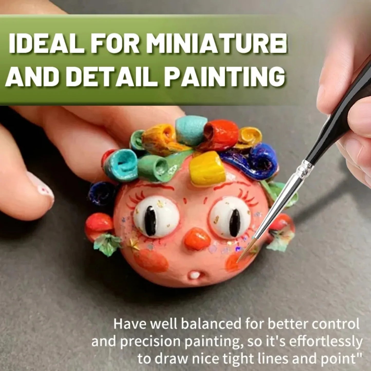 Fine Tip Nylon Paint Brush Set For Acrylic And Miniatures