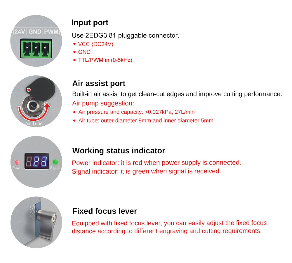 Laser Tree 40W Laser Module With Air Assist For Engravers