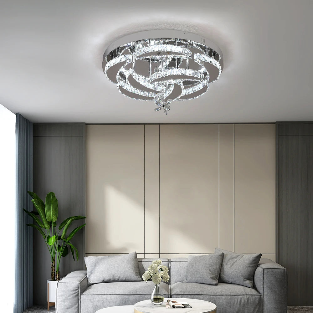 VETRULUS Luxury K9 Crystal Chandelier Modern Ceiling Pendant Light Dimmable
