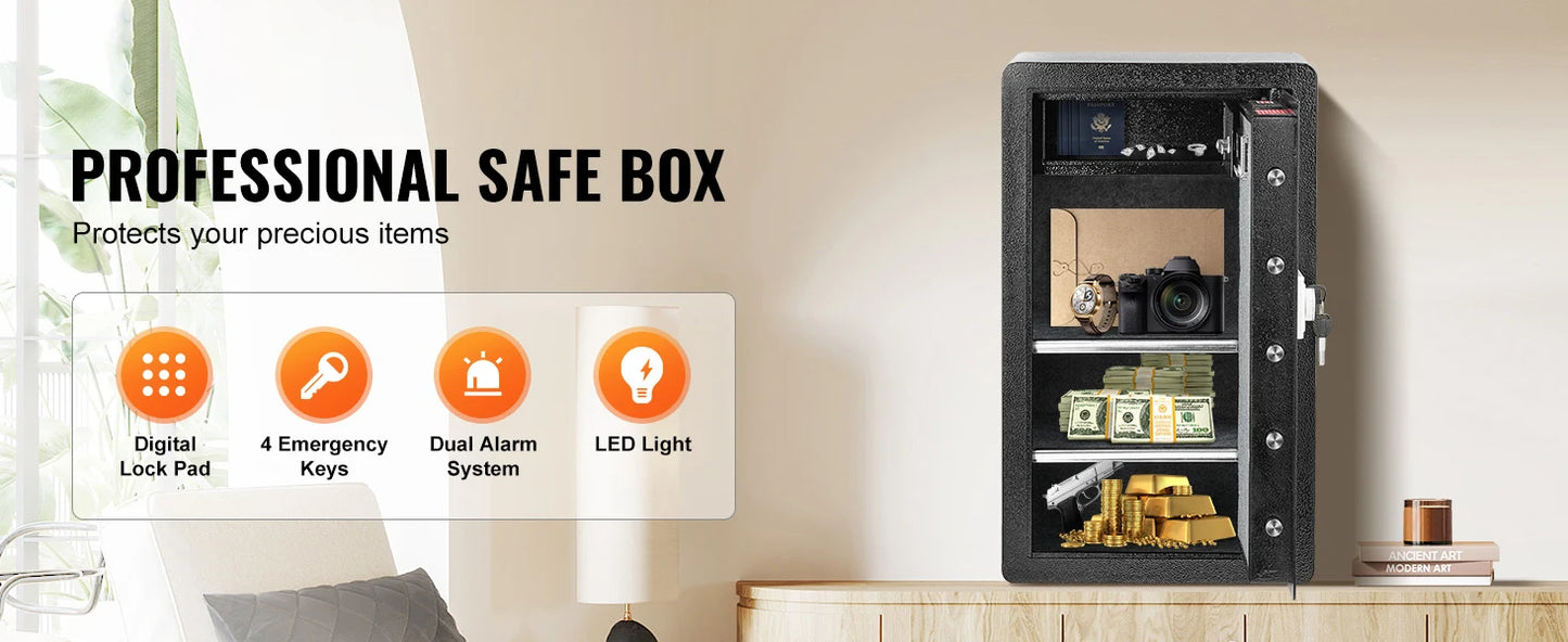 SucceBuy Safe Box with Key Lock Password and Fingerprint Access