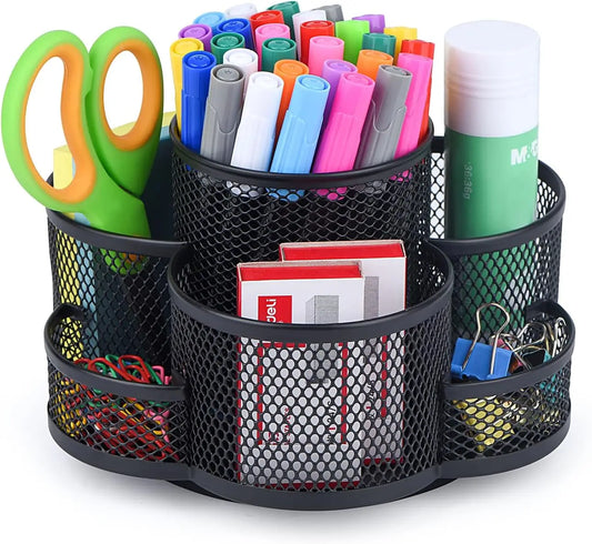 Desk Pen Holder 360 Degree Rotating Pencil Cup Organizer