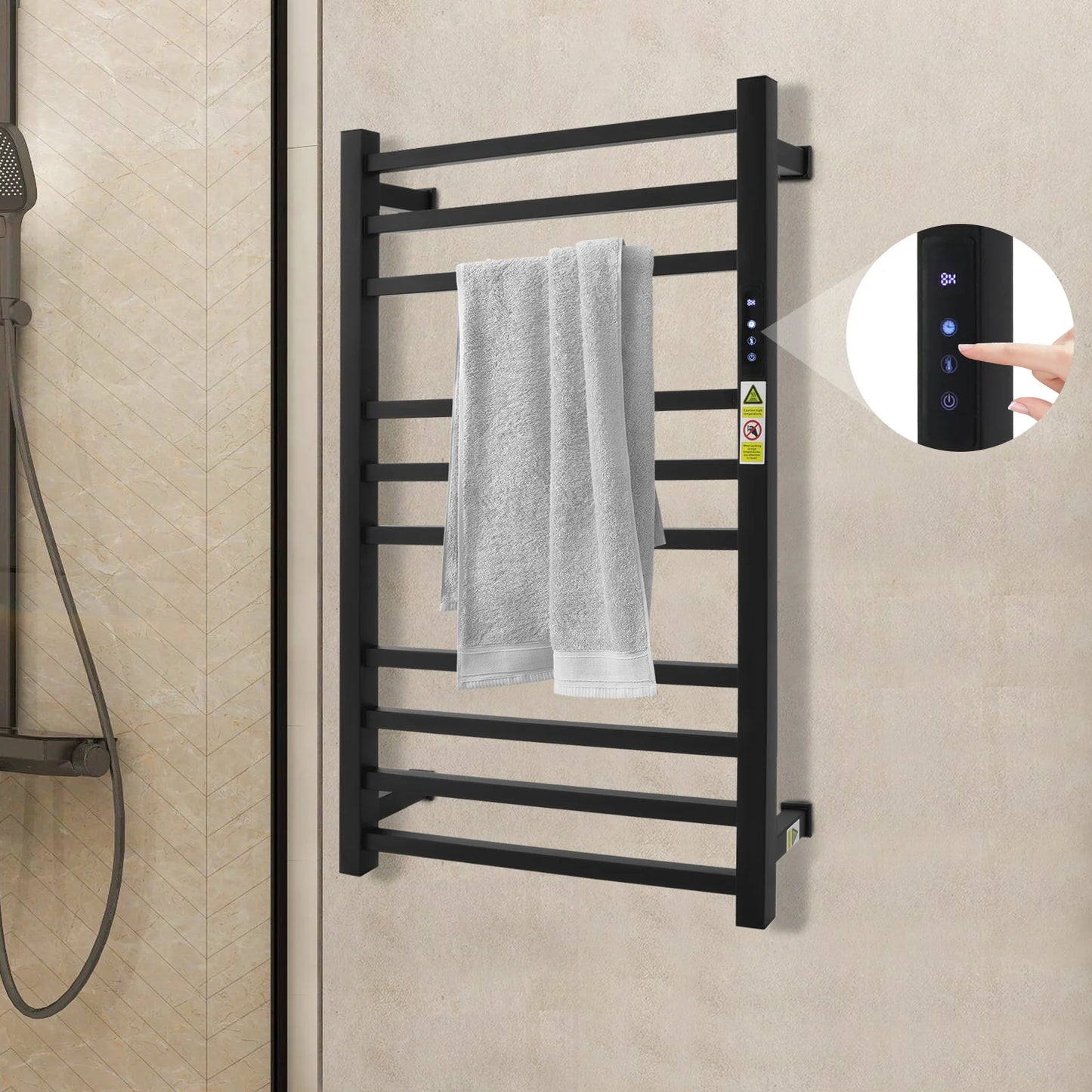 Towel Warmer Rack For Bathroom With Timer Wall Mounted 120W 110V