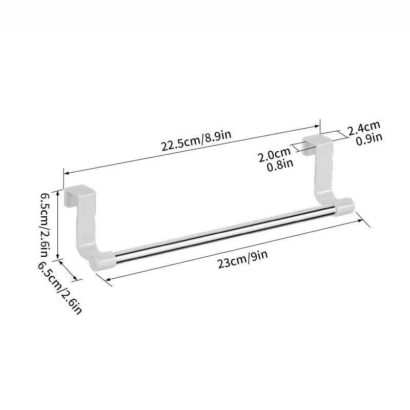 No Drill Hanging Towel Rack For Kitchen Cabinet Door Organizer