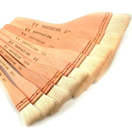 Goat Hair Wooden Handle Paint Brushes For Watercolor And Oil Painting