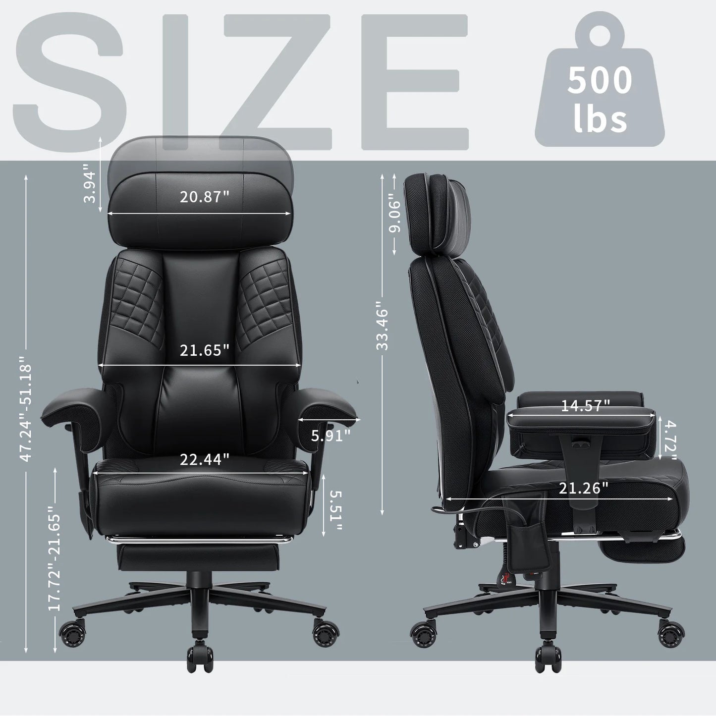 Executive Office Chair With Foot Rest And Lumbar Support