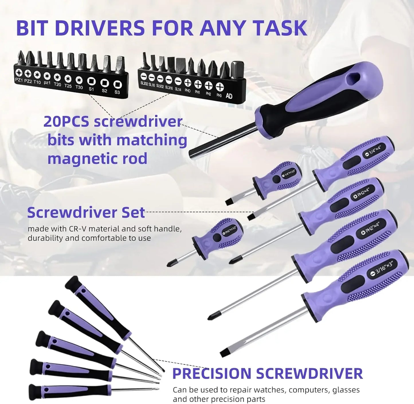 XMSJ 223 Pieces Women's Tool Set With Longlasting Bag