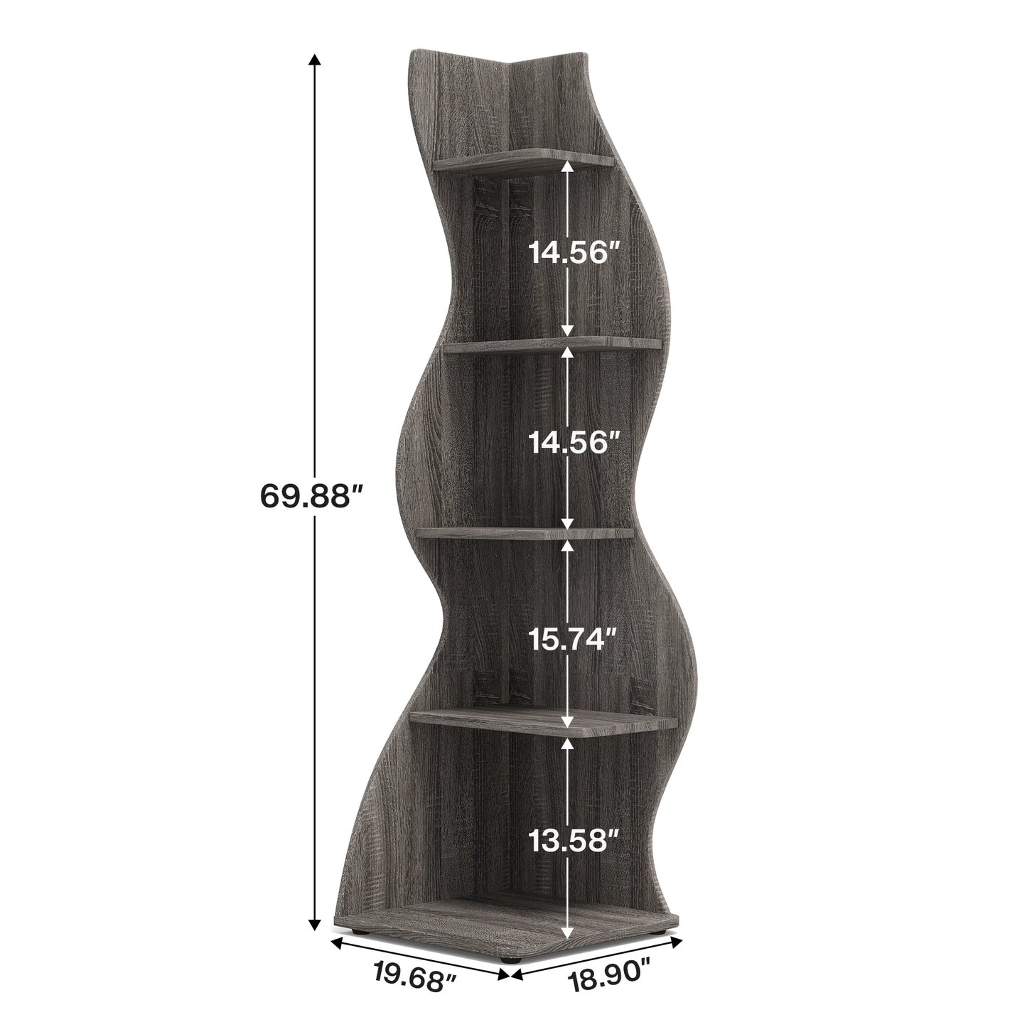 Tribesigns 5 Tier Corner Shelf Wall Bookshelf Plant Stand