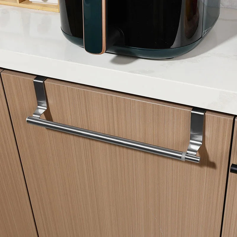 No Drill Hanging Towel Rack For Kitchen Cabinet Door Organizer