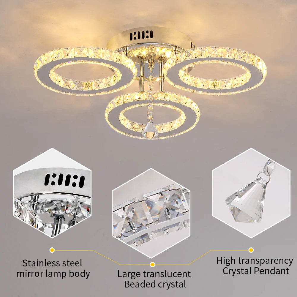 Vetrulus Modern Luxury Crystal Ceiling Chandelier for Living Room