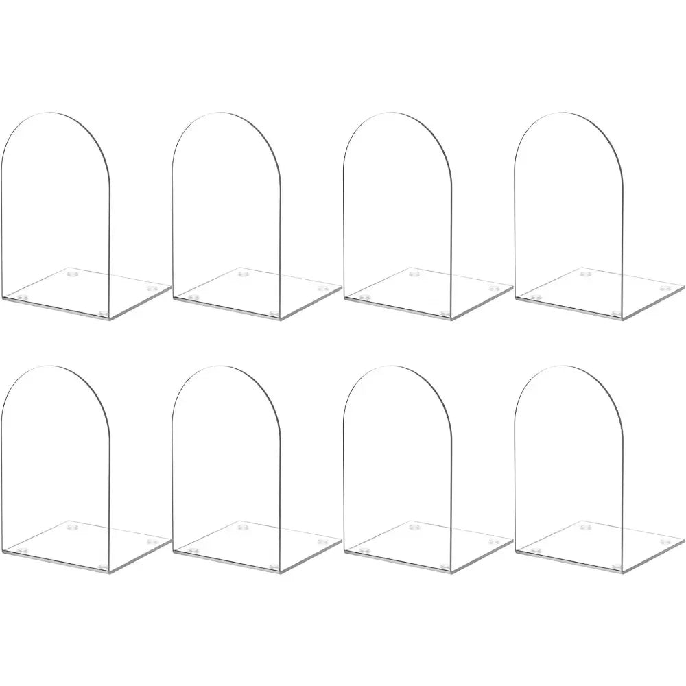 Hign-concerned 4-Piece Acrylic Bookend Set Transparent Desk Organizer