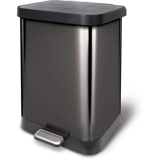 DAFIFY Stainless Steel Step Trash Can With Odor Protection