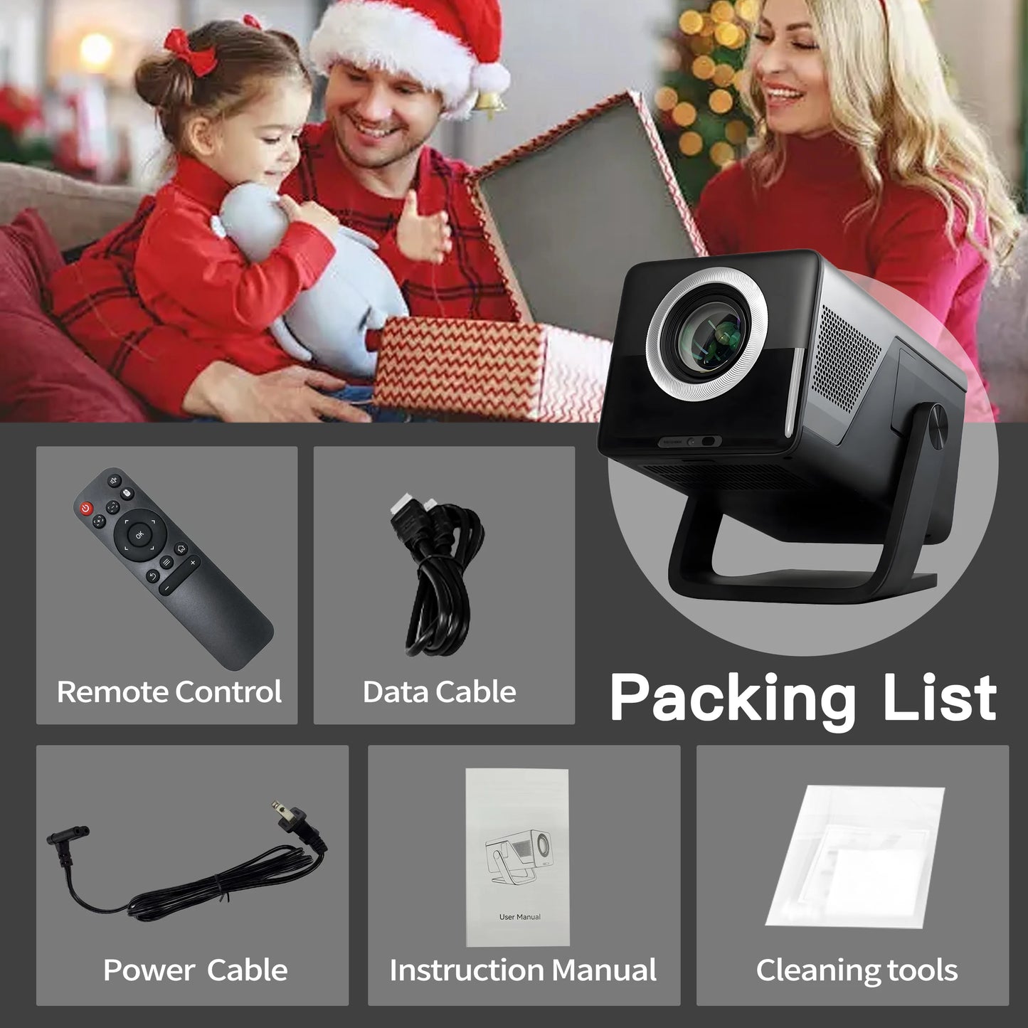LynCast 8K Support HD Projector With Auto Focus 2000 ANSI