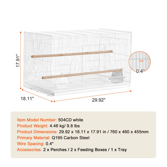 SucceBuy Stackable Flight Bird Cage With Divider For Travel Perch