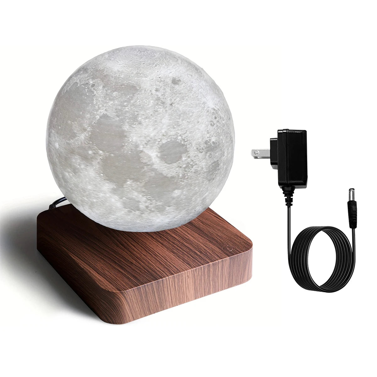 Mexllex Magnetic Floating Moon Lamp Wooden Base And 3 LEDs