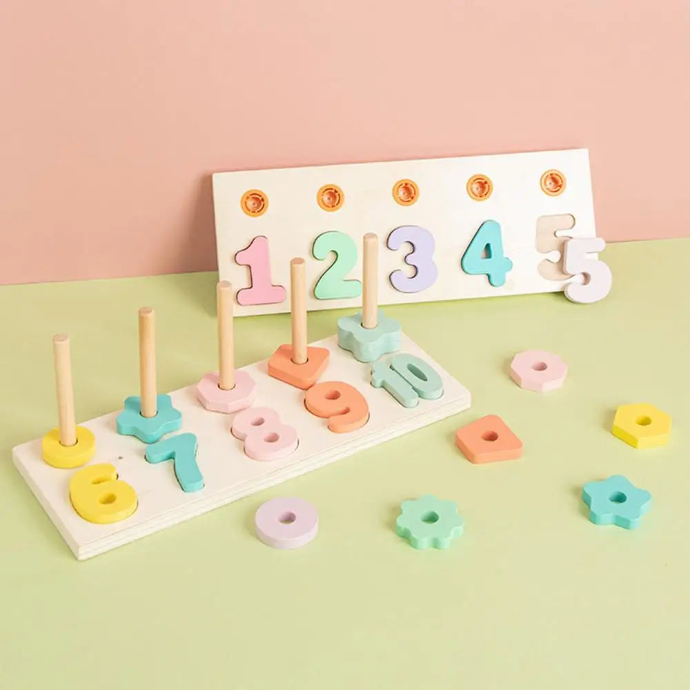 Math Shapes Puzzle Toys for Preschool Learning Number Matching