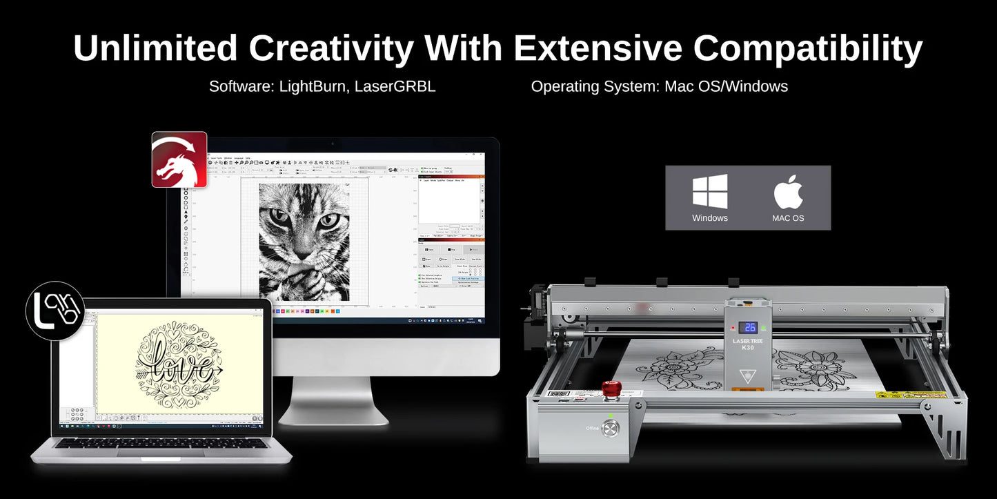 Laser Tree K1Pro Laser Engraver With 30W 40W Module