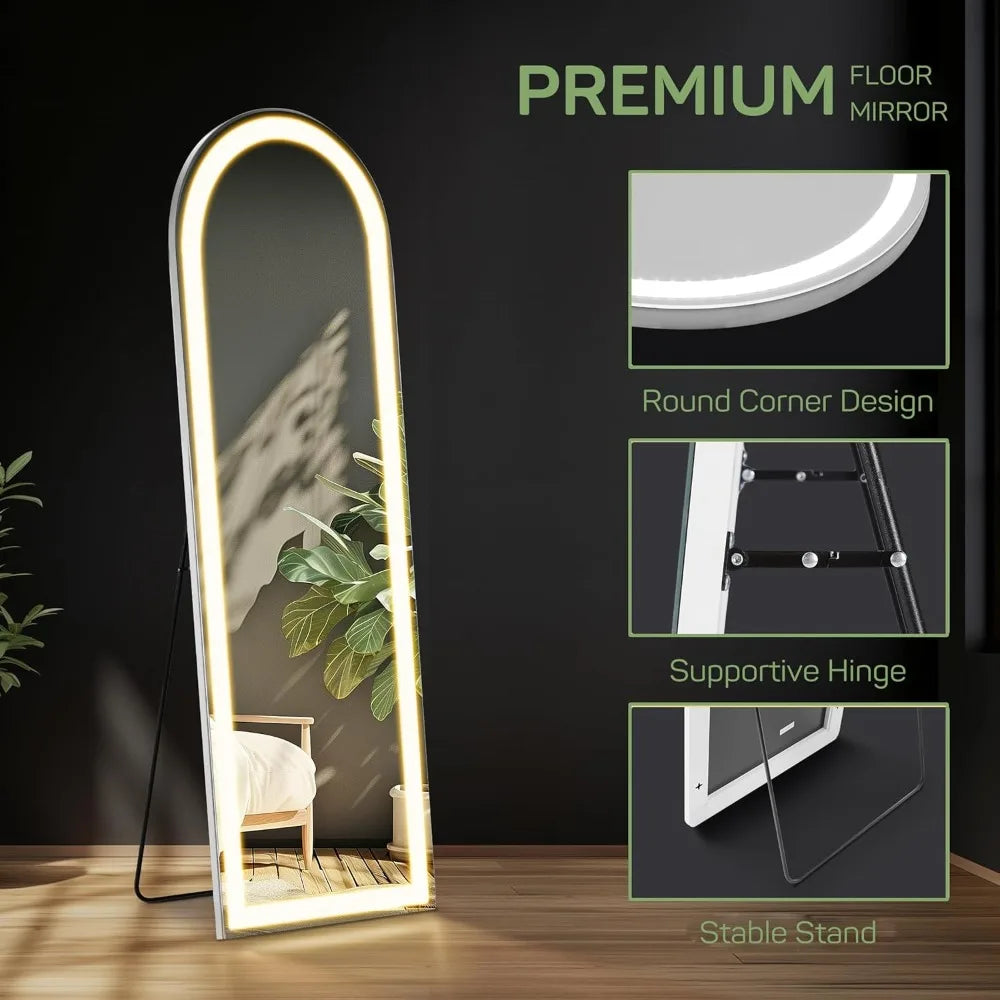 High-concerned LED Lighted Mirror With Tri Color Lighting Aluminum Frame