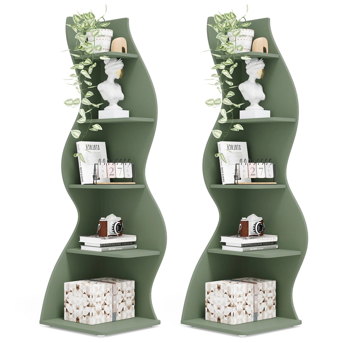 Tribesigns 5 Tier Corner Shelf Wall Bookshelf Plant Stand