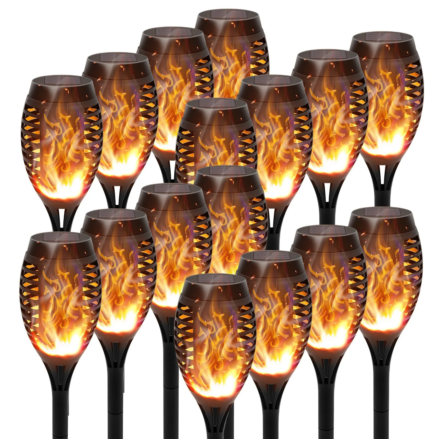 Solar Outdoor LED Torch Lights With Flickering Flame Waterproof Garden