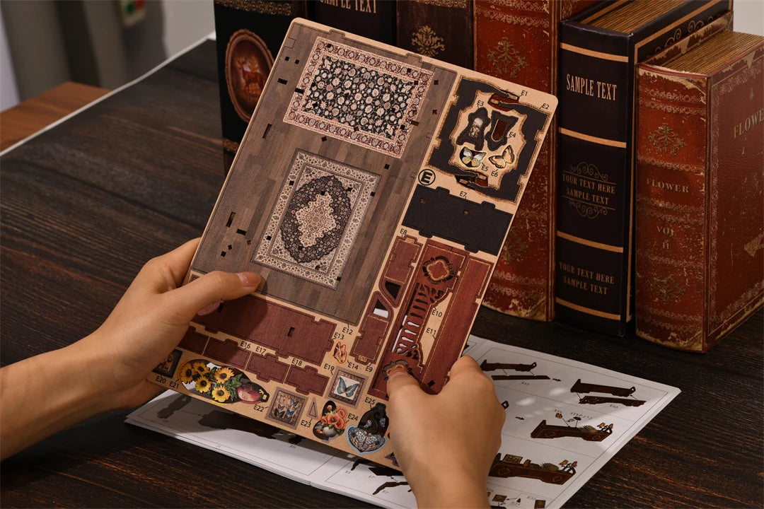 NONEHign-concerned Booknook Kit DIY Wooden Puzzle Miniature House