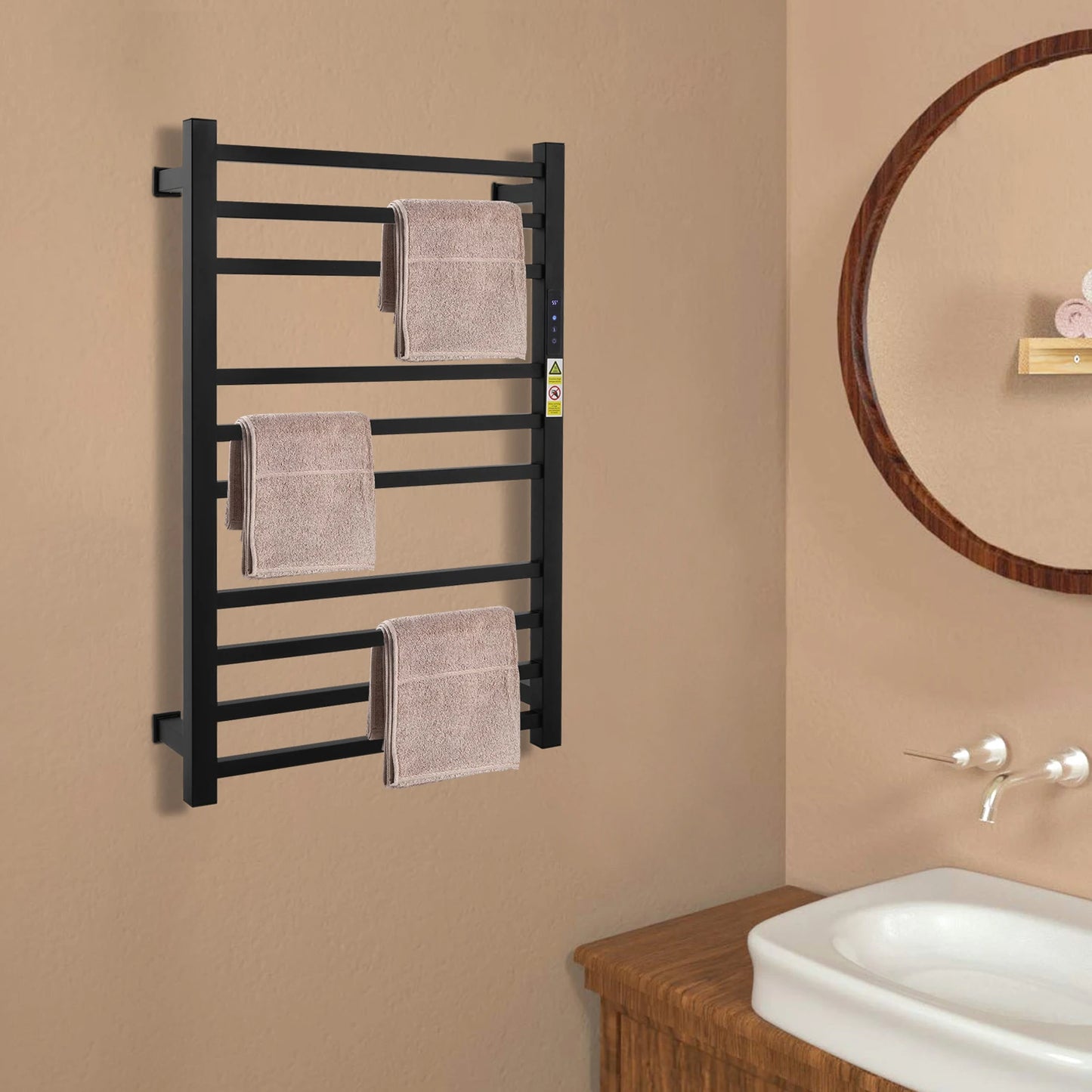 Towel Warmer Rack For Bathroom With Timer Wall Mounted 120W 110V