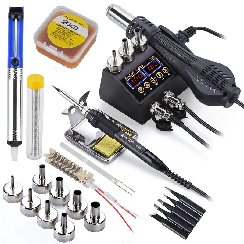 JCD 8898 750W Soldering Station 2 In 1 LCD Display Solder Tools